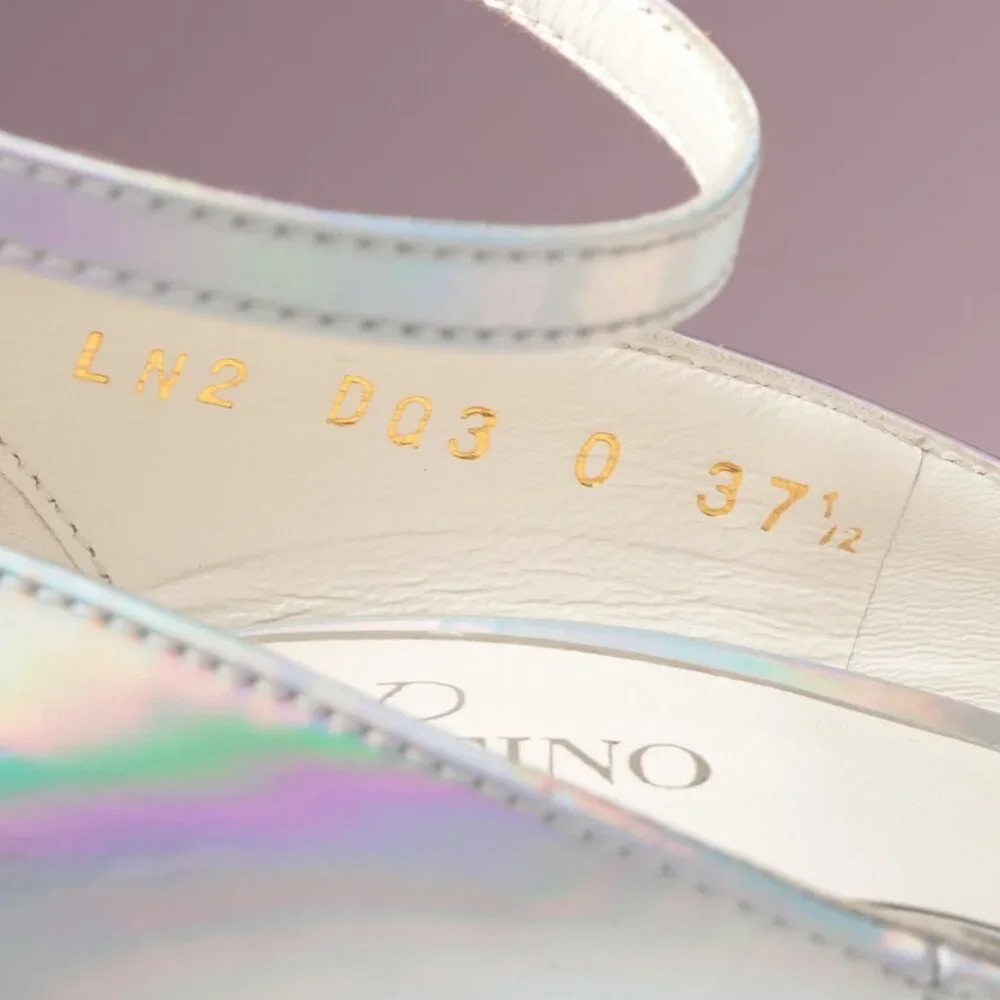 SOLD - Valentino Tan-Go 155 Silver Iridescent Platform Pumps - Picture 8 of 12